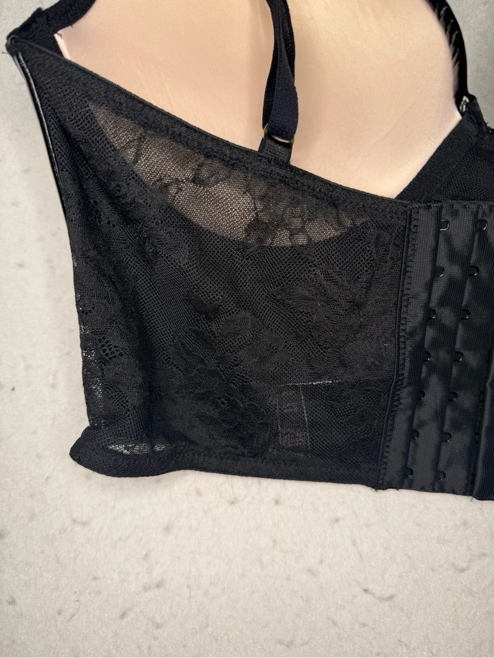 Victoria Secret Womens Very Sexy Push Up Corset 36C Faux Leather Y2K Rave Grunge
